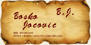 Boško Jocović vizit kartica